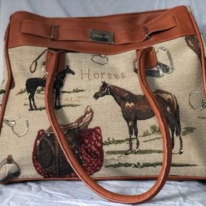 Braciano Equestrian Fabric Shoulder Bag